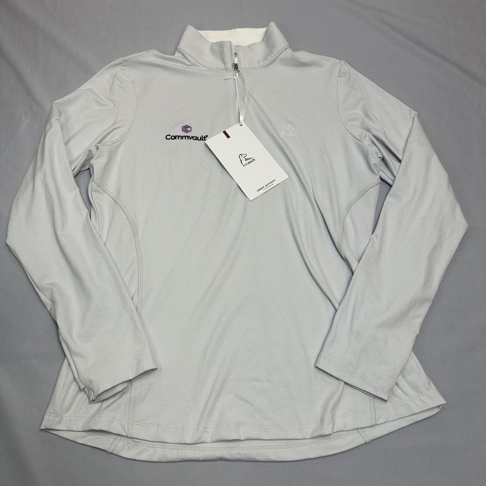 Rhoback Sweatshirt Womens Medium Gray Silvera Heather 1/4 Zip Golf Commvault
